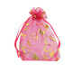 Bolso de organza 9x12cm corazón - Rosa-oro